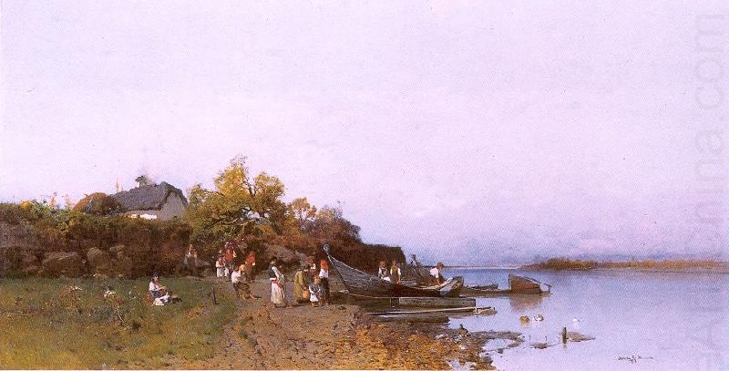 Meszoly, Geza Fishermen's Ferry at the River Tisza china oil painting image